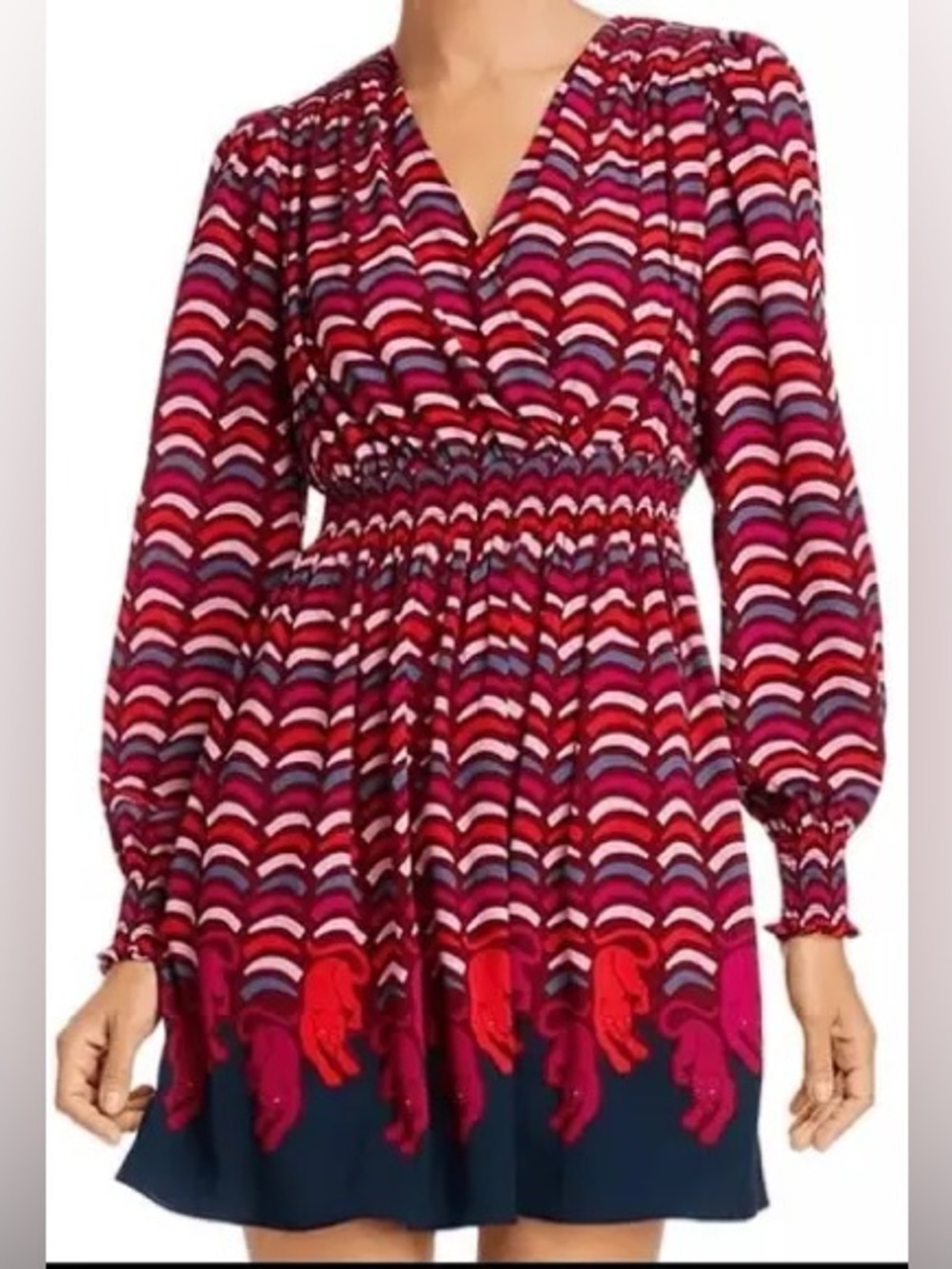 Kate Spade Rawr Smocked Mini Dress NWT Multicolor Large